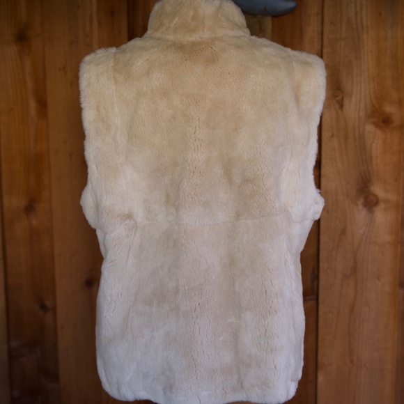 M.Miller 100% Real Fur Cream Zip-Up Vest Woman's M - Picture 12 of 17